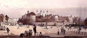 View of the Tower of London and the Royal Mint from Great Tower Hill, 1842 by Thomas Shotter Boys