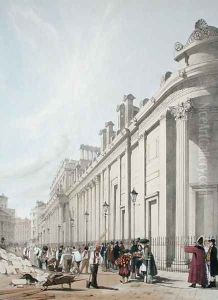 The Bank of England looking towards the Mansion House, 1842 by Thomas Shotter Boys