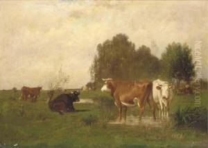 Cattle Resting In A Landscape by Ogden Wood