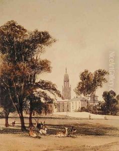 The Church of St Alphage from the Park, Greenwich, 1831 by Thomas Shotter Boys