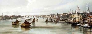St. Paul's Cathedral and Blackfriars, 1842 by Thomas Shotter Boys