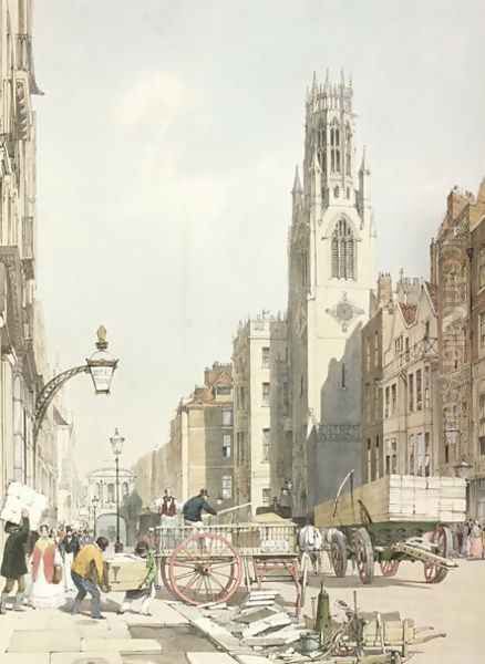 St. Dunstan's, Fleet Street,1842 - view 1