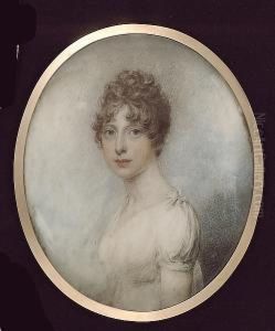 Miss Frances Wright, Wearing White Dress With Small Bow At Her Shoulder