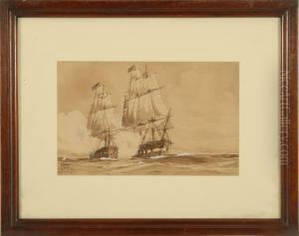Naval Battle Between England And America. - view 1
