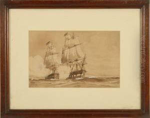 Naval Battle Between England And America. by Worden G. Wood
