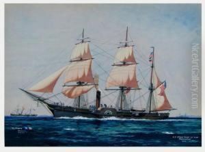 U.s. Steam Sloop Of War, Powhatan by Worden G. Wood
