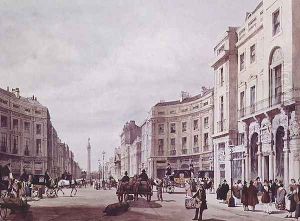 View of Regent Steet, looking towards the Duke of York's column, 1842 by Thomas Shotter Boys