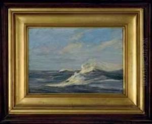 Waves Crashing by Charles Herbert Woodbury