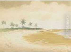 Bermuda Beach Scene by Hartwell Leon Woodcock