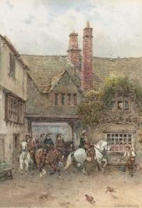 Cavaliers On Horseback Arriving At The Inn by William Woodhouse