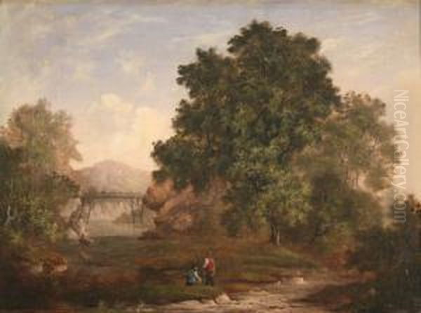 Two Figures On The Bank Of A River - view 1