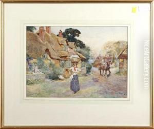Village Landscape With Washerwoman Village Landscape With Washerwoman