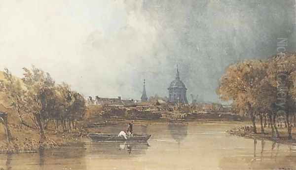 A river landscape, possibly near Brussels, Belgium - view 1