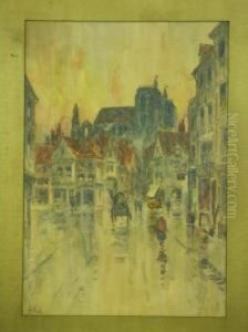 Street Scene On A Wet Day