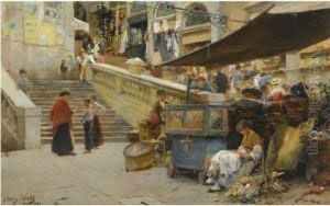 On The Steps Of The Rialto, Venice by Henry Woods