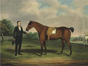 A Gentleman With A Bay Racehorse by John Archibald Woodside Sr.