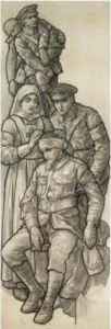 The British Red Cross, Design For A Stained Glass Window by Richard Caton I Woodville