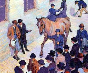 A Sale at Tattersalls, 1911 by Robert Polhill Bevan