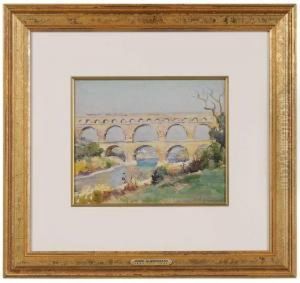 Roman Aqueduct, Pont Du Gard, France by Mabel May Woodward