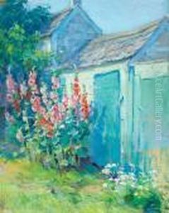 Hollyhocks by Mabel May Woodward