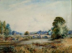 Pooley Bridge, Ullswater Looking Down The River by William Woolard