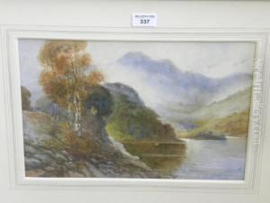 Highland Landscape With Silver Birches by Edgar Woollatt