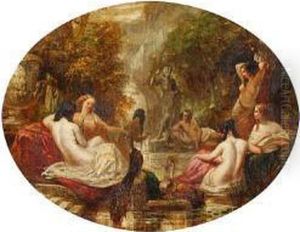 Nymphs Bathing by Alfred Woolmer