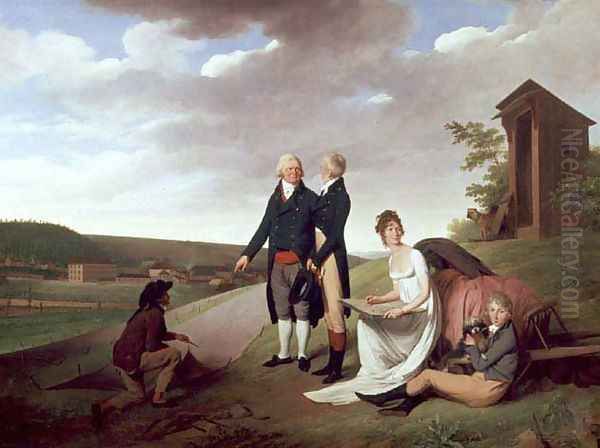 Christophe-Philippe Oberkampf and family in front of his factory at Jouy, 1803 - view 1