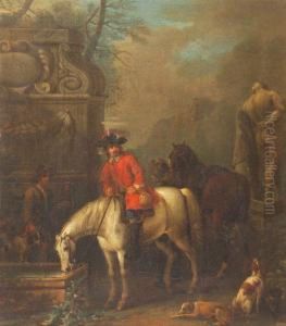 Hunting Parties In Classical Landscapes by John Wootton