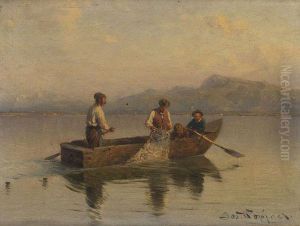 Fischer Auf Dem Chiemsee by Josef Wopfner