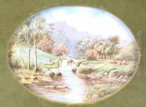 Oval Porcelain Plaque by Albert Worcester