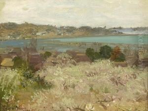 Mihaishi, Early Plum Blossoms Of Sugita, Japan by Theodore Wores