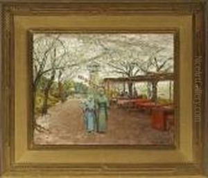 Early Cherry Blossoms, Nogeyama, Yokohama by Theodore Wores