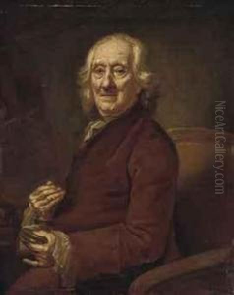 Portrait Of An Old Man, Half-length, Seated In A Brown Coat, Asnuff Box In His Left Hand - view 1