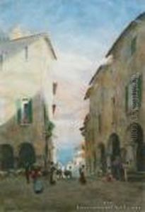 A Winter Evening, Lakemaggiore by Charles Nathaniel Worsley