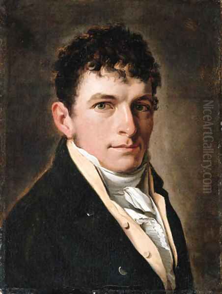 Portrait of a gentleman, said to be Arnauld Delessert, small bust-length, in a black coat - view 1