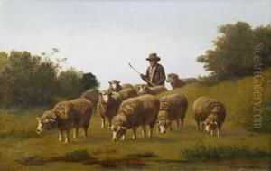 A Shepherd With His Flock
