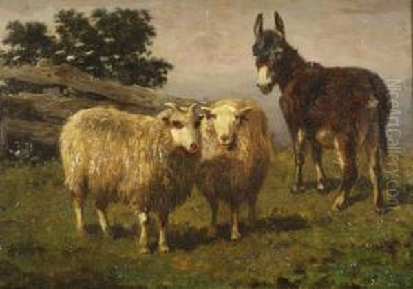 Landschap Met Twee Schapen En Ezel - view 1