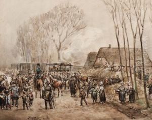 Arrival Of The Train by Augustinus Jacob B. Wouters