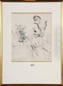 Nele Lisant Une Lettre Dans Un Interieur by Rik Wouters