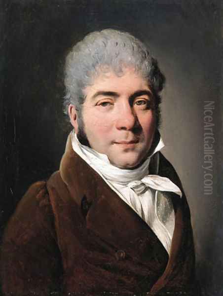 Portrait of a gentleman, small bust-length, in a brown jacket - view 1