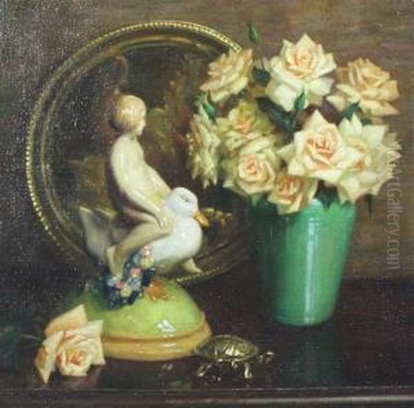 Still Life Of Ornaments And Roses - view 1