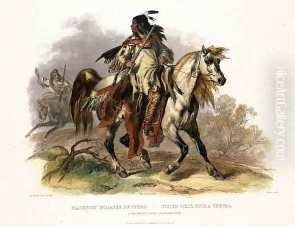 A Blackfoot Indian on Horseback, plate 19 from Volume 1 of 'Travels in the Interior of North America' - view 1