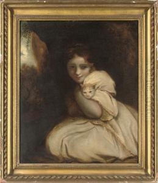 Girl With Kitten - view 1