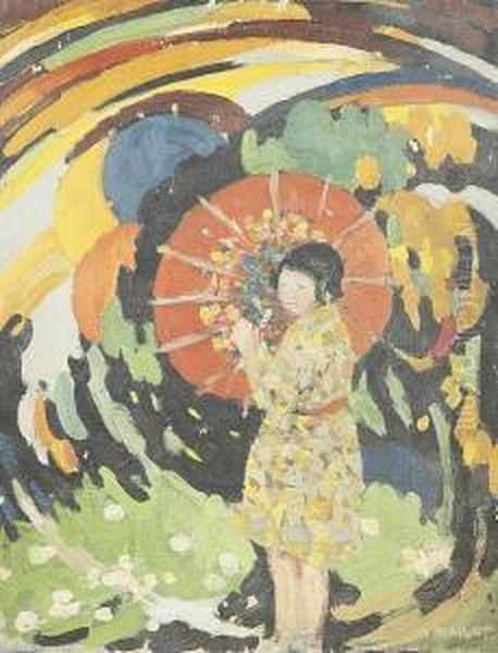 The Red Parasol, A Study - view 1