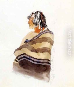 Kiasax, a Piegen Blackfeet Warrior by Karl Bodmer