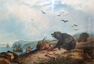Hunting the Grizzly Bear by Karl Bodmer