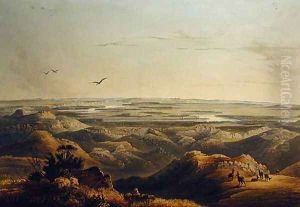 Junction of the Yellowstone and Missouri Rivers by Karl Bodmer