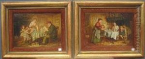Family Groups At The Hearth by Robert W. Wright