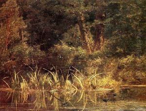 River Scene with Barn Swallows